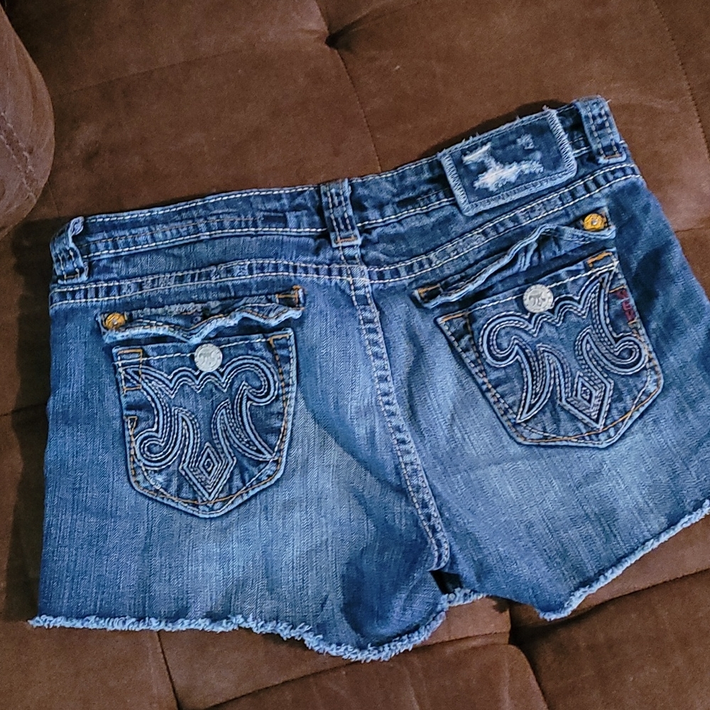 MEK denim jean shorts size 30 Woodstock edition